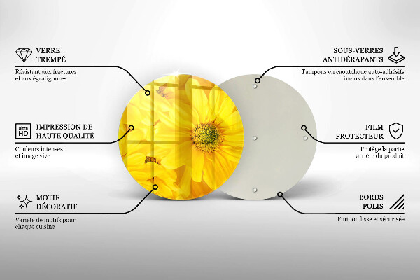 Skärbräda glas unik Blomblad