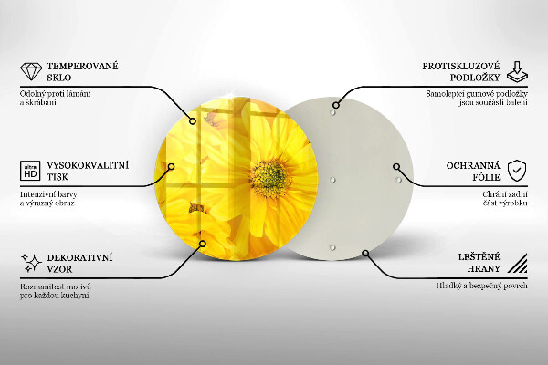 Skärbräda glas unik Blomblad