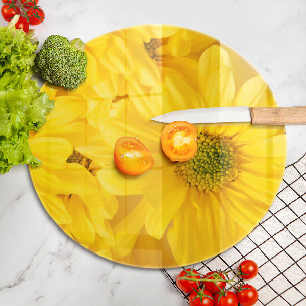 Skärbräda glas unik Blomblad
