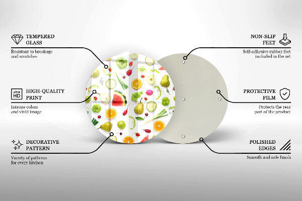 Skärbräda glas unik Frukt och grönsaker mönster