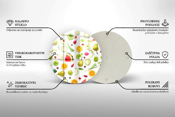 Skärbräda glas unik Frukt och grönsaker mönster