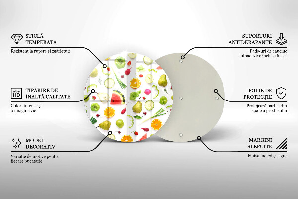 Skärbräda glas unik Frukt och grönsaker mönster