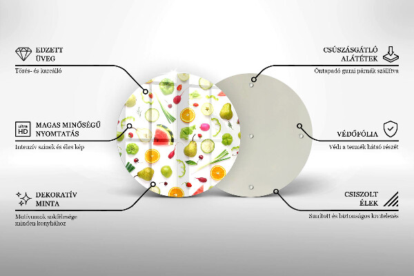 Skärbräda glas unik Frukt och grönsaker mönster