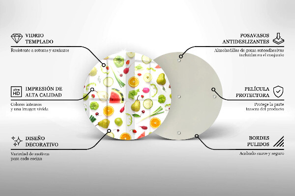 Skärbräda glas unik Frukt och grönsaker mönster