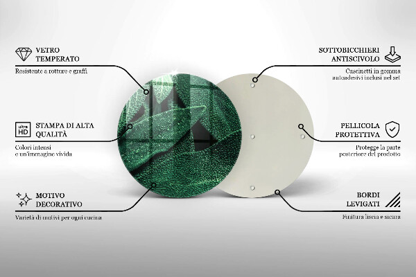 Skärbräda glas unik Växtens blad