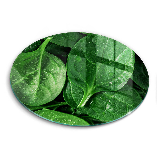 Skärbräda glas unik Basilikablad