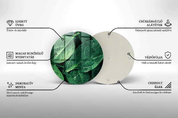Skärbräda glas unik Basilikablad