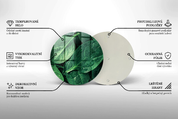 Skärbräda glas unik Basilikablad