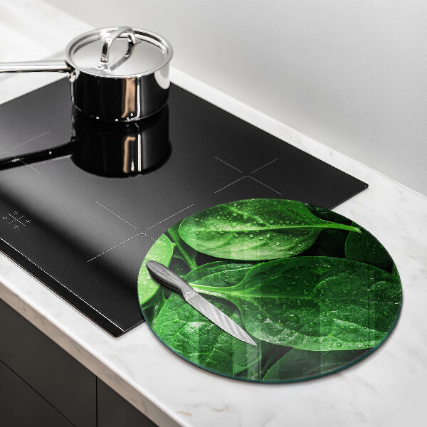 Skärbräda glas unik Basilikablad