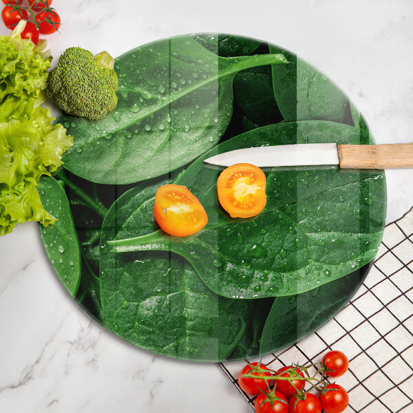 Skärbräda glas unik Basilikablad