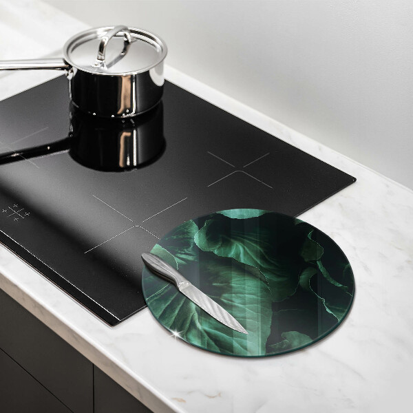 Skärbräda glas unik Vilda mörka blad