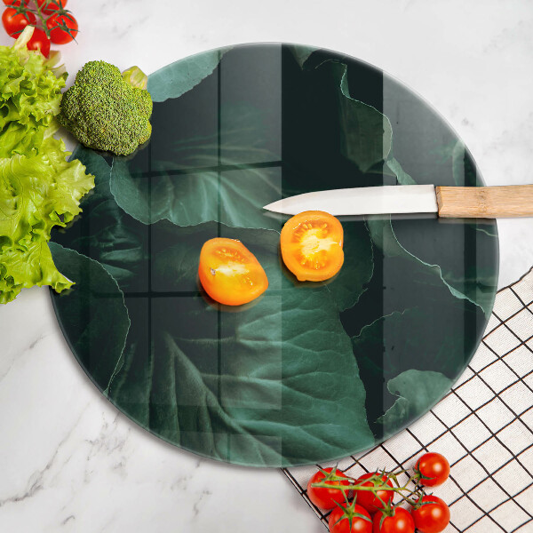 Skärbräda glas unik Vilda mörka blad