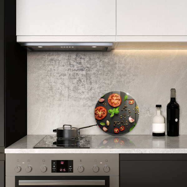 Skärbräda glas unik Tomater och kryddor