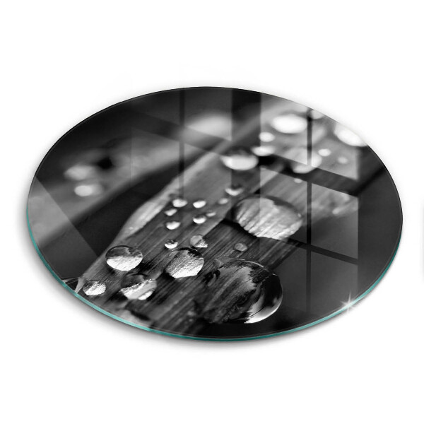 Skärbräda glas unik Daggdroppar på löven