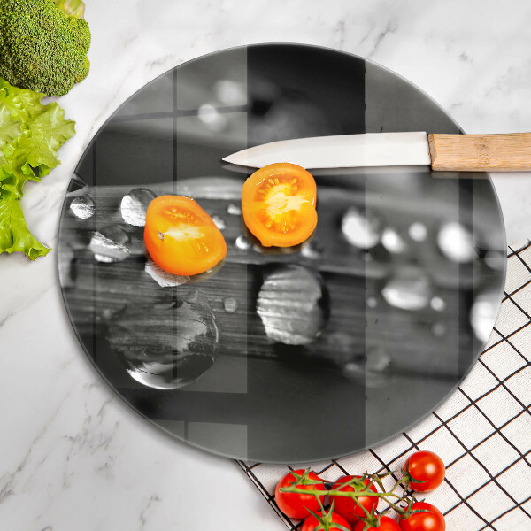 Skärbräda glas unik Daggdroppar på löven