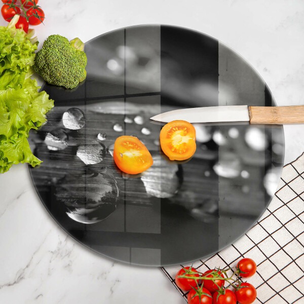 Skärbräda glas unik Daggdroppar på löven