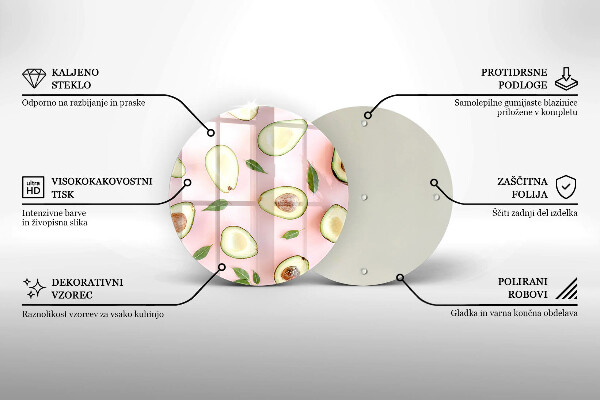 Skärbräda glas unik Avokado mönster