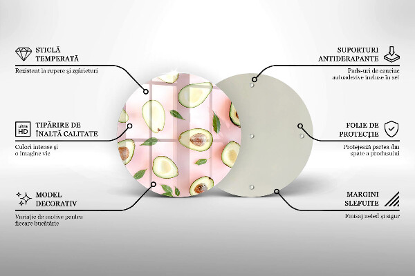 Skärbräda glas unik Avokado mönster
