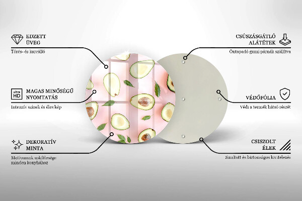 Skärbräda glas unik Avokado mönster