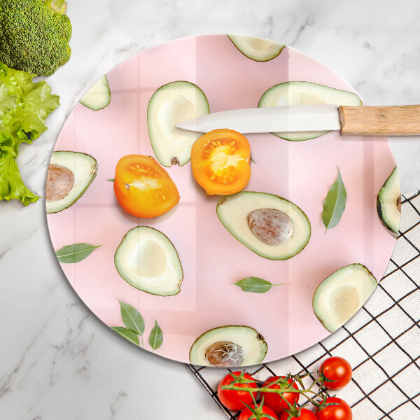 Skärbräda glas unik Avokado mönster