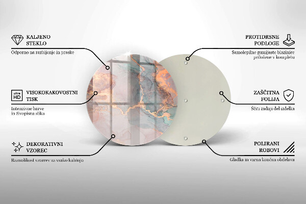 Skärbräda glas unik Marmor med guld