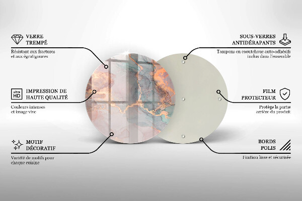 Skärbräda glas unik Marmor med guld