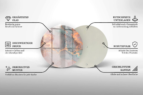 Skärbräda glas unik Marmor med guld