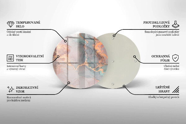 Skärbräda glas unik Marmor med guld