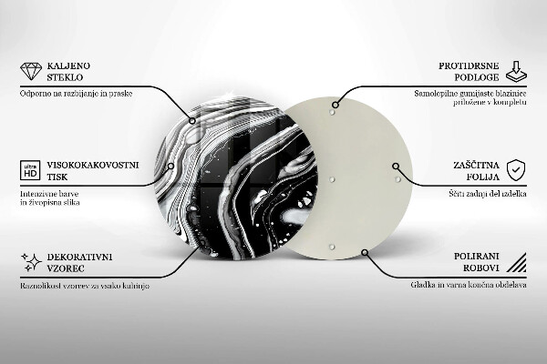 Skärbräda glas unik Bläckabstraktion