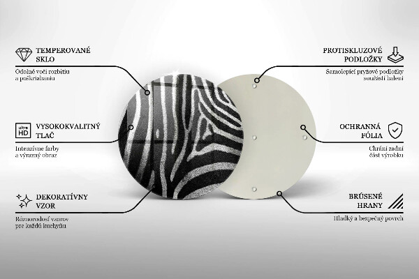 Skärbräda glas unik Zebra ränder