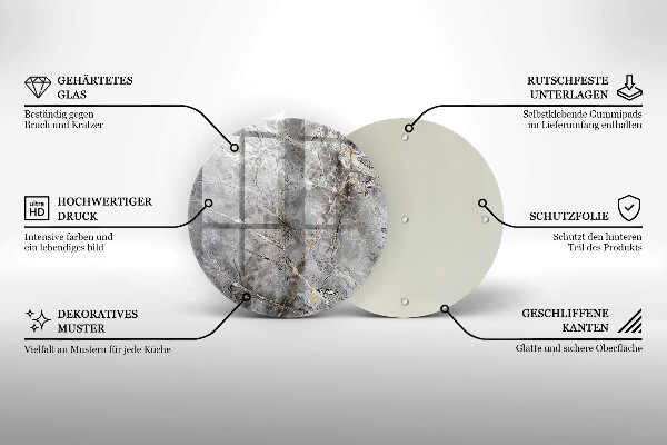 Skärbräda glas unik Sten textur