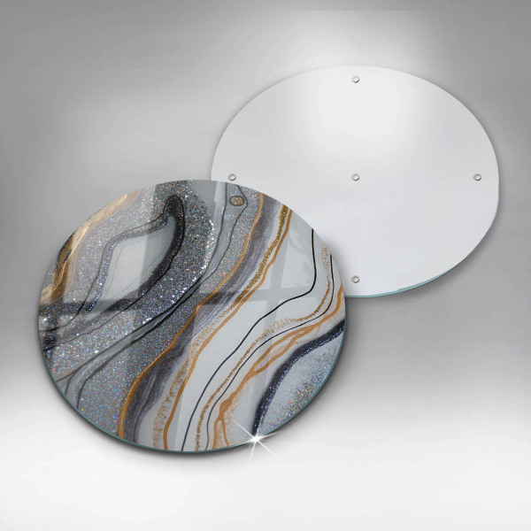 Skärbräda glas unik sten med guld