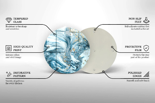 Skärbräda glas unik Struktur med guld