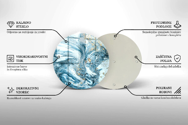 Skärbräda glas unik Struktur med guld