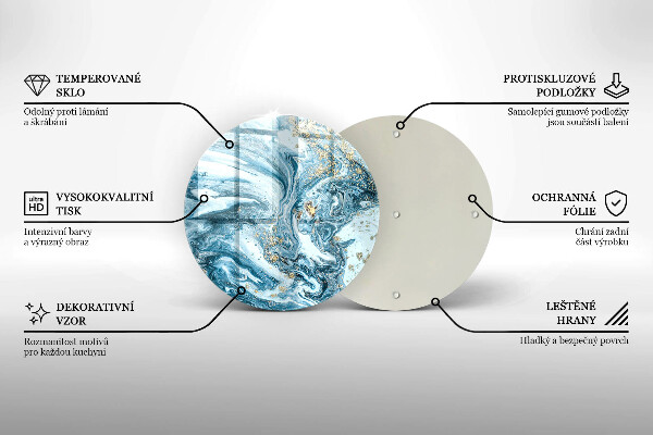 Skärbräda glas unik Struktur med guld