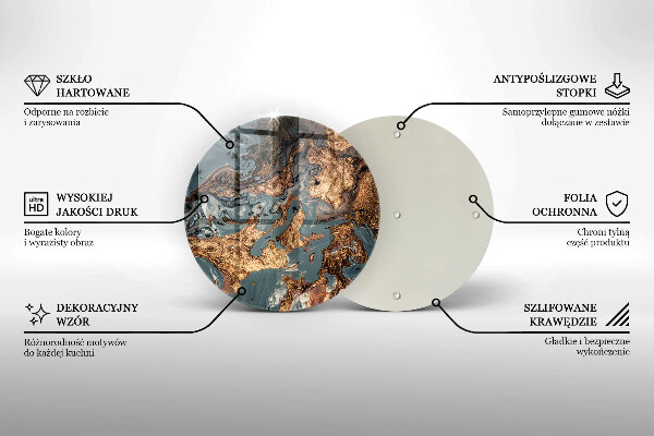 Skärbräda glas unik Gyllene stenstruktur