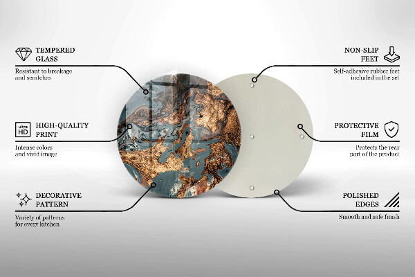 Skärbräda glas unik Gyllene stenstruktur