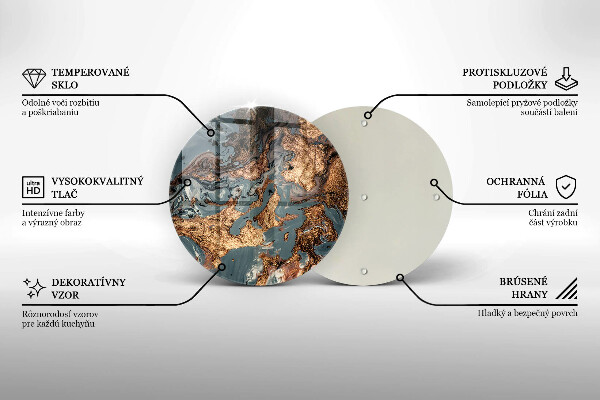 Skärbräda glas unik Gyllene stenstruktur