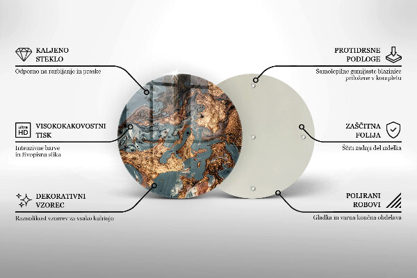 Skärbräda glas unik Gyllene stenstruktur