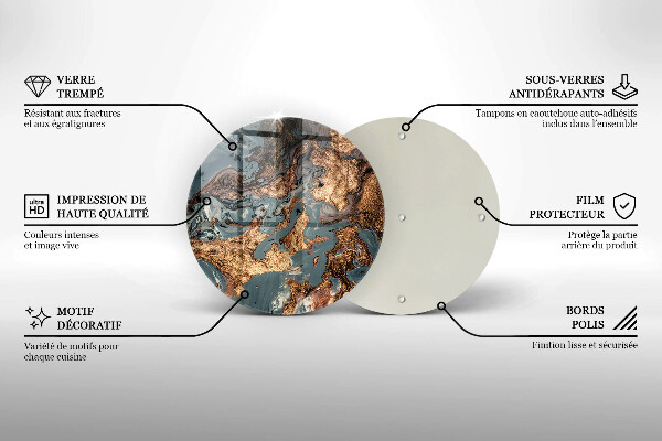 Skärbräda glas unik Gyllene stenstruktur