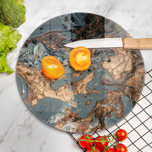 Skärbräda glas unik Gyllene stenstruktur