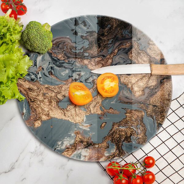 Skärbräda glas unik Gyllene stenstruktur