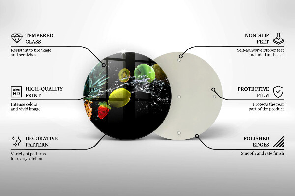 Skärbräda glas unik Frukt i vatten