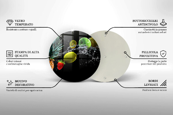 Skärbräda glas unik Frukt i vatten