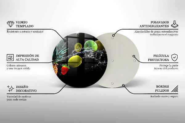 Skärbräda glas unik Frukt i vatten
