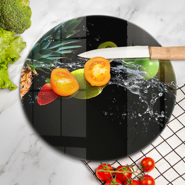 Skärbräda glas unik Frukt i vatten