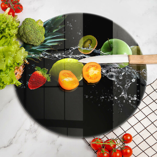 Skärbräda glas unik Frukt i vatten