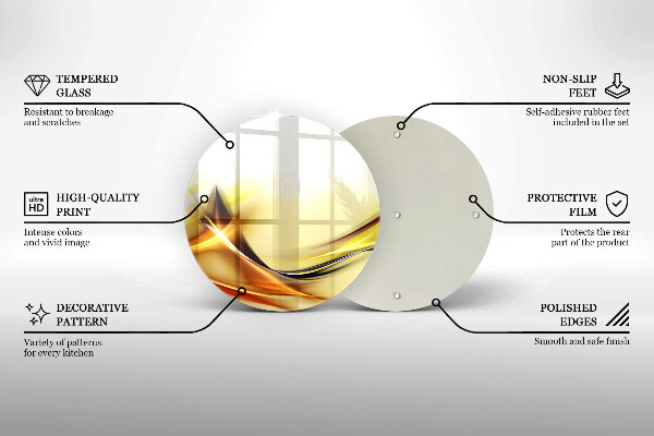 Skärbräda glas unik Abstrakta linjer av ljus