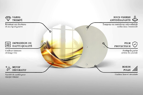 Skärbräda glas unik Abstrakta linjer av ljus