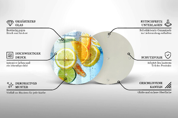 Skärbräda glas unik Saftigt citrusvatten
